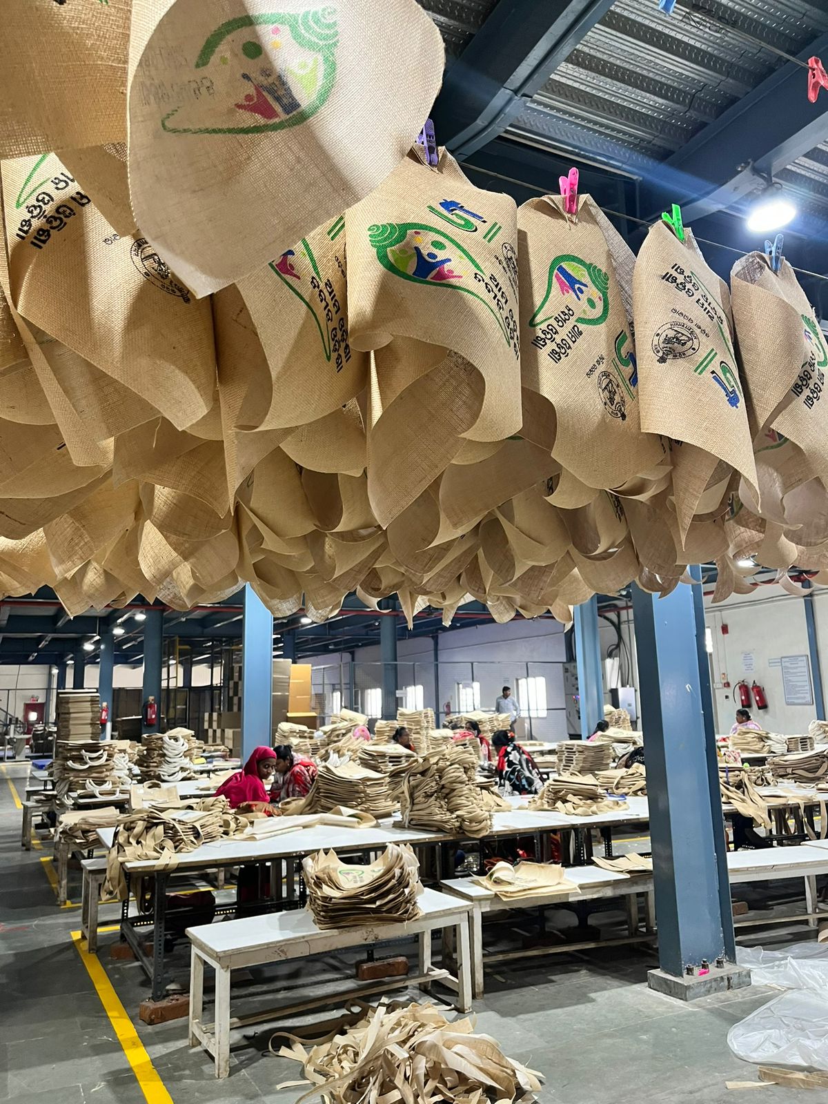 Jute bag production and quality checking