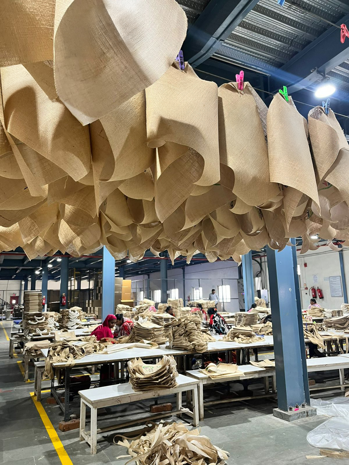 Jute bag production and quality checking